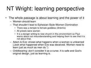 NT Wright: learning perspective