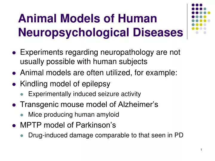 animal models of human neuropsychological diseases