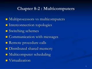 Chapter 8 -2 : Multi computers