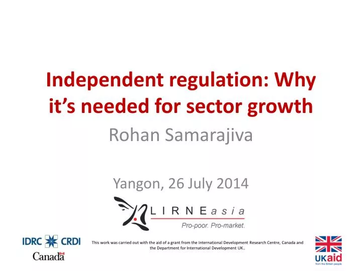 independent regulation why it s needed for sector growth