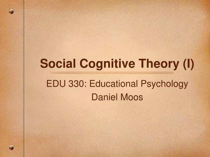 social cognitive theory i