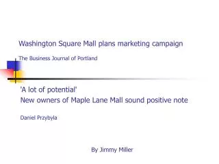 Washington Square Mall plans marketing campaign The Business Journal of Portland