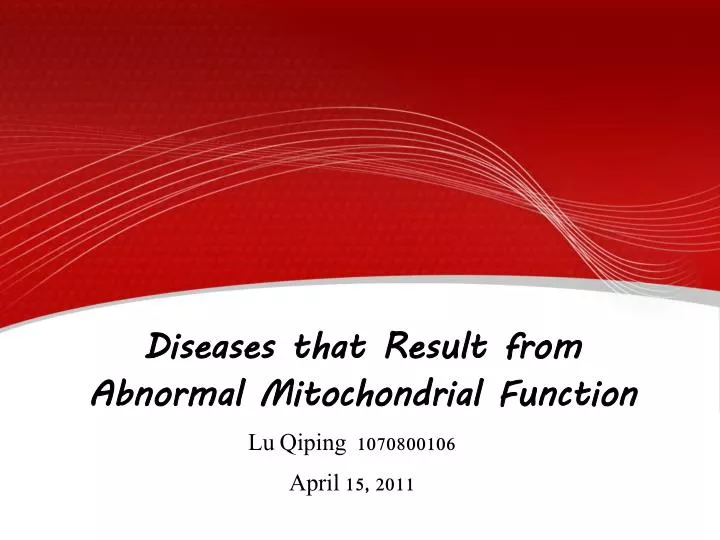 diseases that result from abnormal mitochondrial function