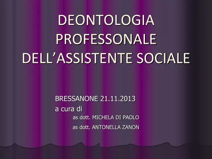 deontologia professonale dell assistente sociale