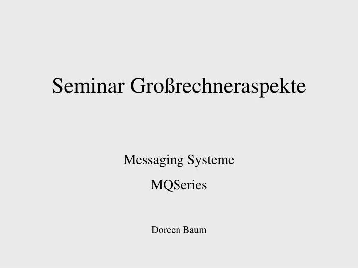 seminar gro rechneraspekte