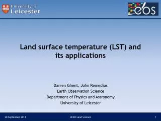 Land surface temperature (LST) and its applications