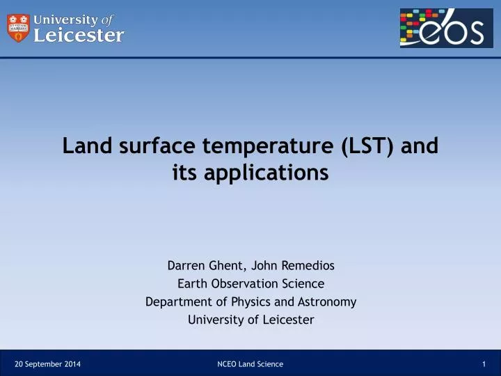 land surface temperature lst and its applications