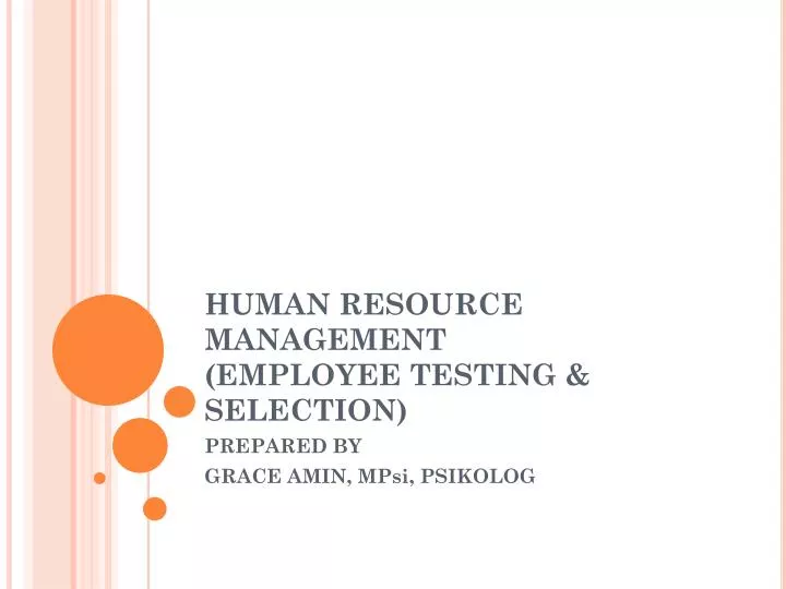 human resource management employee testing selection
