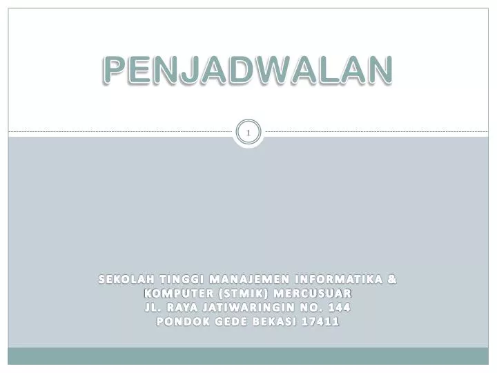 penjadwalan