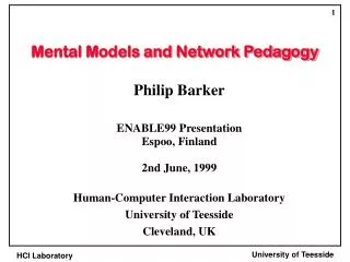 Mental Models and Network Pedagogy