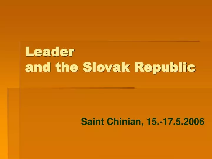 leader and the slovak republic