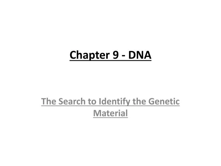 chapter 9 dna