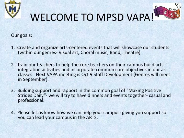 welcome to mpsd vapa