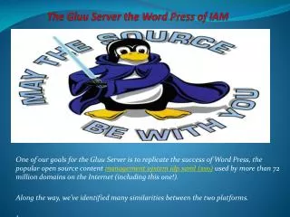 the gluu server the word press of iam