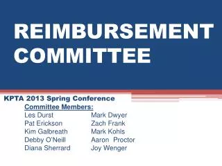 REIMBURSEMENT COMMITTEE