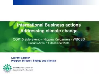 International Business actions Addressing climate change