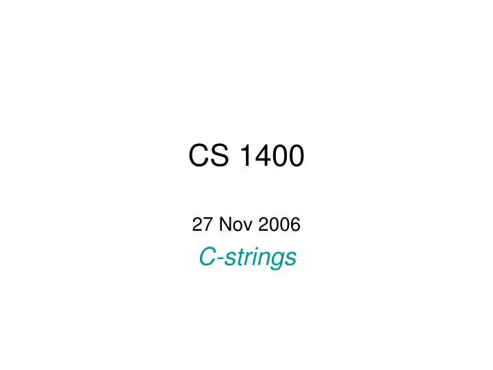cs 1400