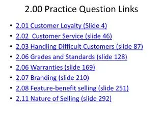 2.00 Practice Question Links