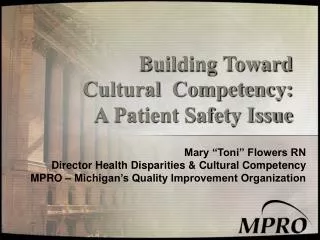 Building Toward Cultural Competency: A Patient Safety Issue