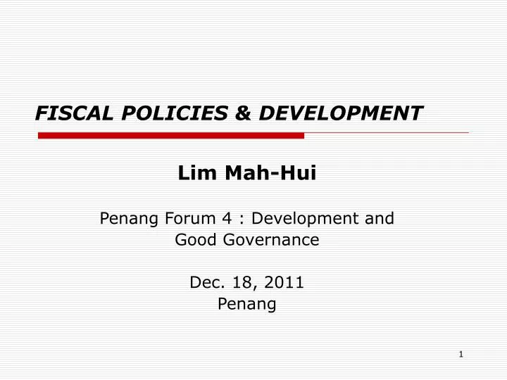 fiscal policies development