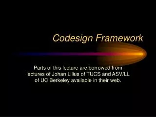Codesign Framework