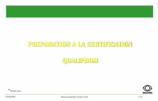 preparation a la certification qualiprom