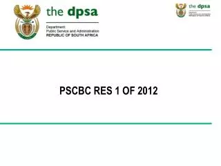 PSCBC RES 1 OF 2012