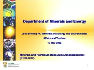 Department of Minerals and Energy