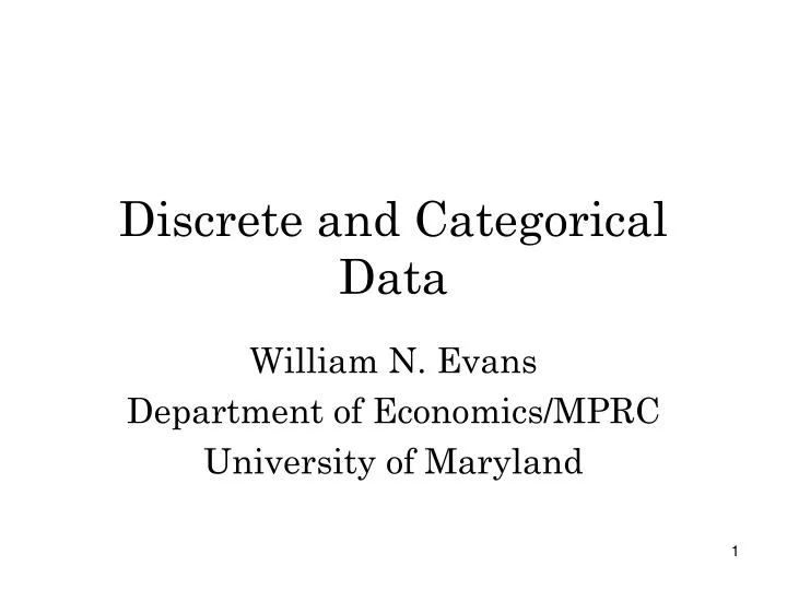 discrete and categorical data