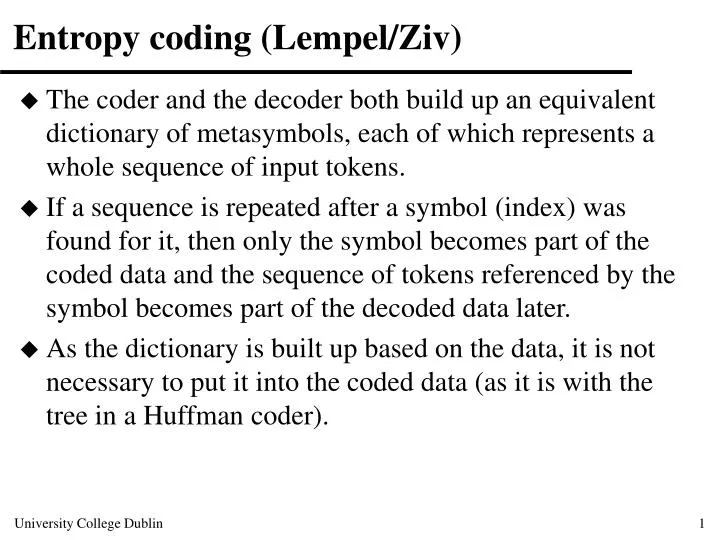 entropy coding lempel ziv