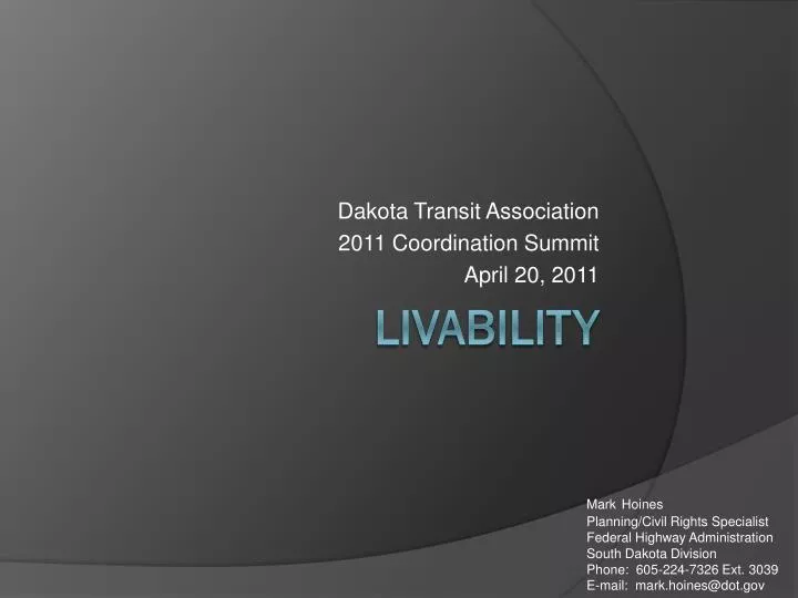dakota transit association 2011 coordination summit april 20 2011