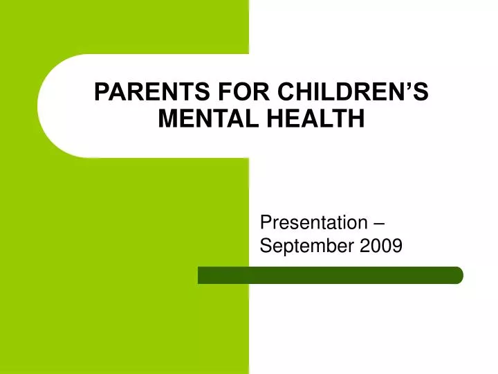 parents for children s mental health