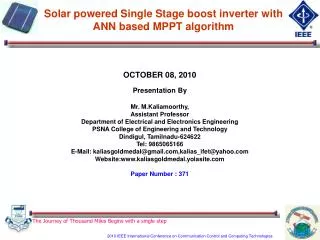 Solar powered Single Stage boost inverter with ANN based MPPT algorithm