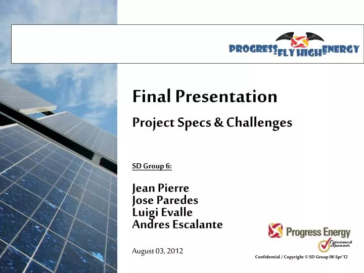 final presentation project specs challenges