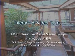 Interactive Video Tours