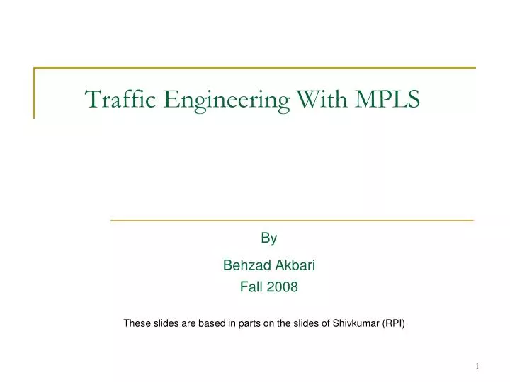 traffic engineering with mpls