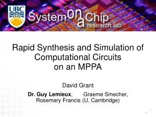 Rapid Synthesis and Simulation of Computational Circuits on an MPPA