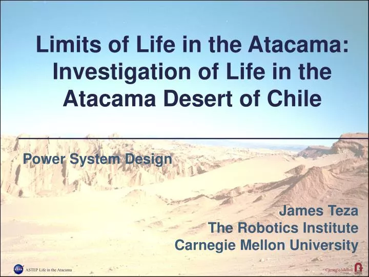 limits of life in the atacama investigation of life in the atacama desert of chile
