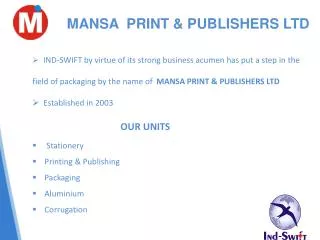 MANSA PRINT &amp; PUBLISHERS LTD