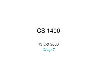 CS 1400