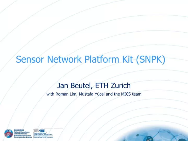 sensor network platform kit snpk