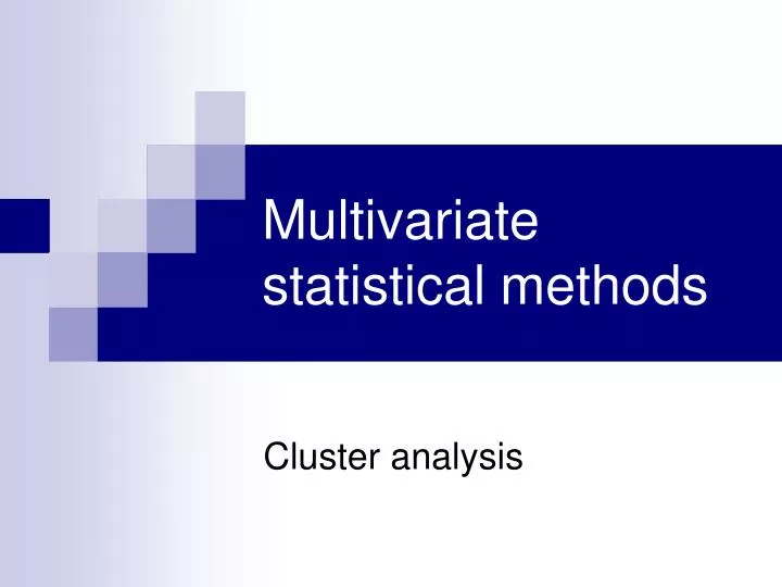 multivariate statistical methods