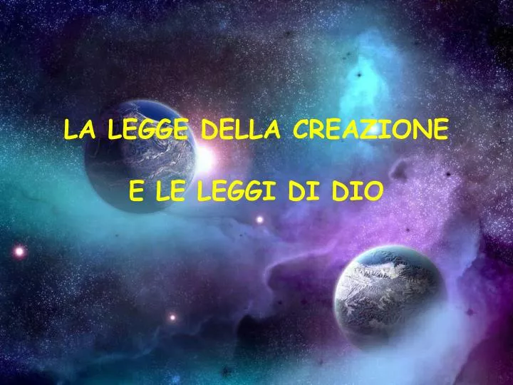 la legge della creazione e le leggi di dio