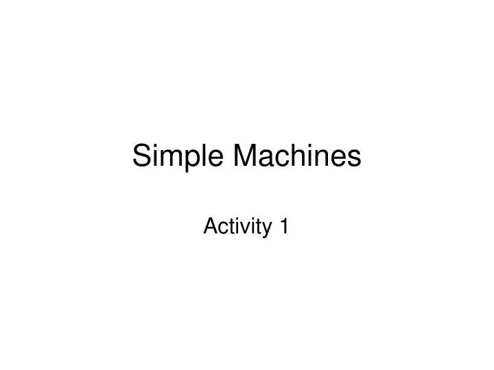 simple machines