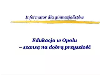 informator dla gimnazjalist w