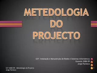 metedologia do projecto