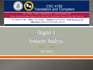 Chapter 4 Syntactic Analysis