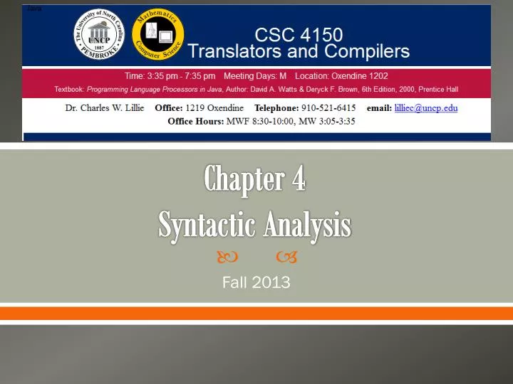 chapter 4 syntactic analysis