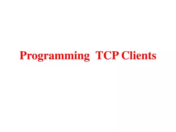 programming tcp clients
