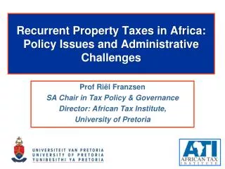 Recurrent Property Taxes in Africa: Policy Issues and Administrative Challenges